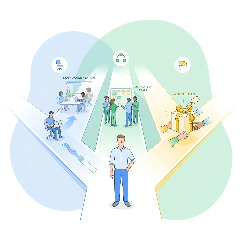 Choosing a software development engagement model — dedicated team, project-based, or staff augmentation