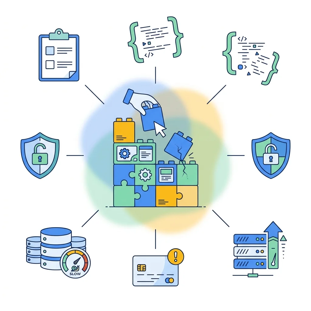 The seven places AI-built apps actually break in production, from features breaking to database performance.